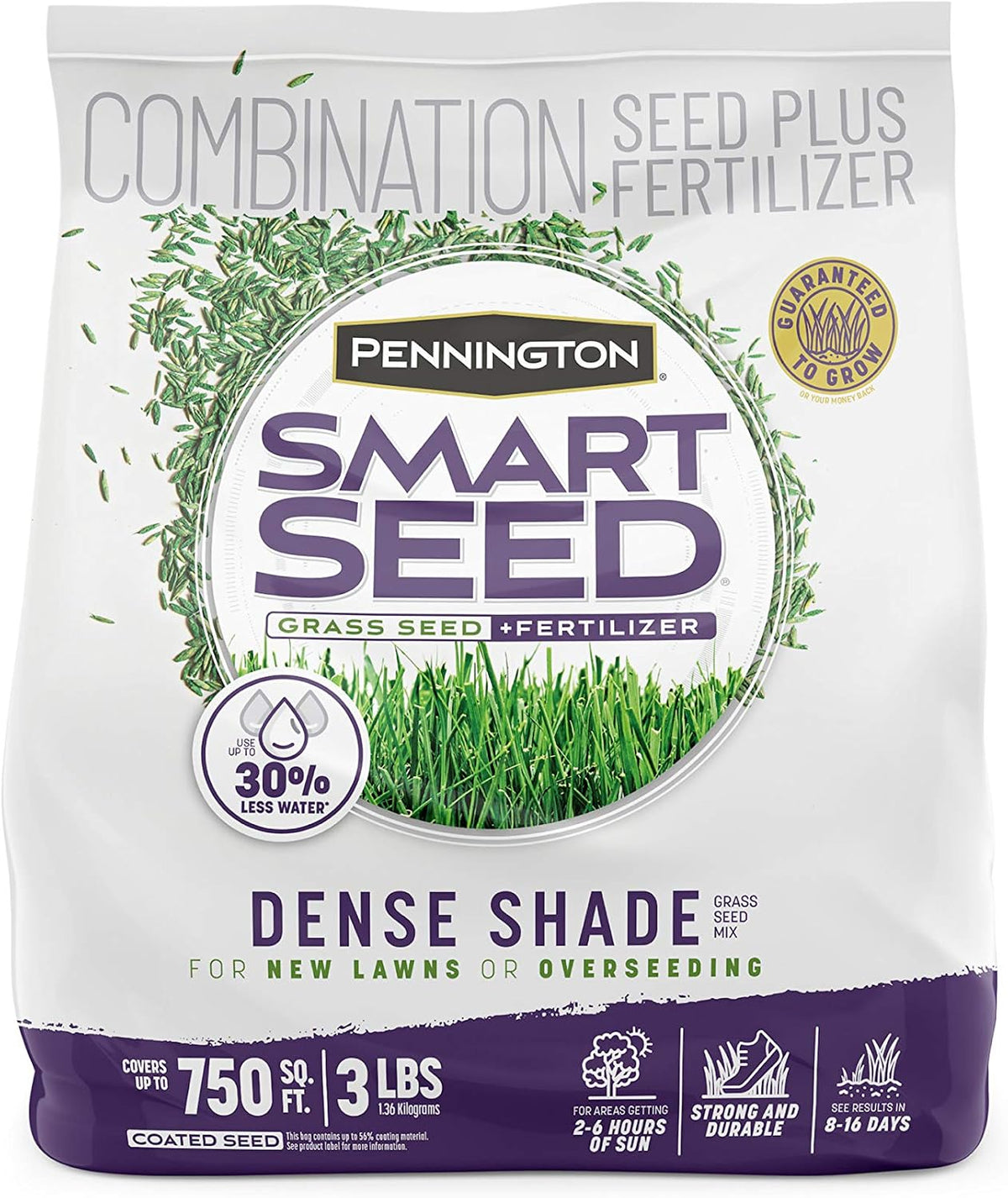 Smart Seed Dense Shade Mix Grass Seeds for Lawn, 7 Lb