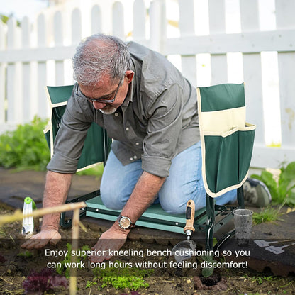 Upgraded Garden Kneeler and Seat with Thicken & Widen Soft Kneeling Pad,Heavy Duty Foldable Gardener Stool with 2 Tool Pouches,Gardening Gifts for Women Mom Men Seniors¡­…