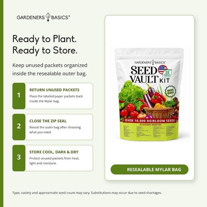 Survival Seed Vault Kit, Vegetable Seeds for Planting