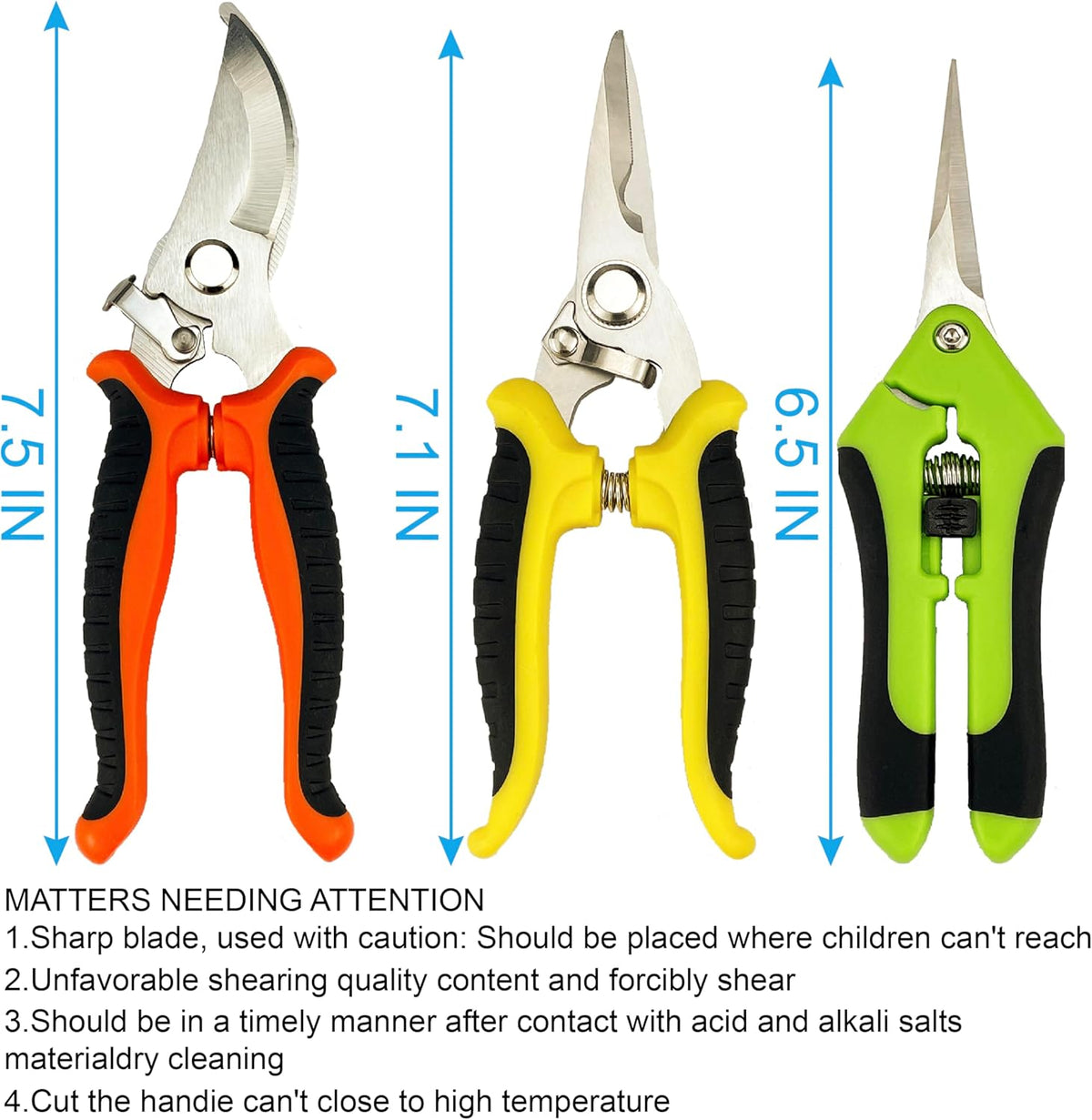 Pruning Shears, 5 Pack Garden Shears with Gardening Gloves, Clippers Handheld, Stainless Steel Garden Snips,  Pruners for Gardening