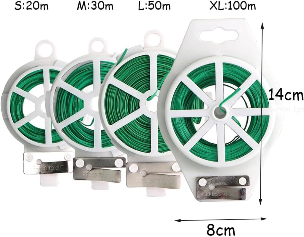 Garden Plant Ties 30M with Cutter, Reusable Garden Twist Ties Multi-Purpose for Climbing Plants Tomatoes Vines Cable Organizing Home Office(M)