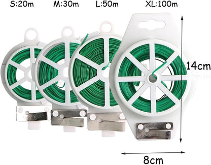 Garden Plant Ties 30M with Cutter, Reusable Garden Twist Ties Multi-Purpose for Climbing Plants Tomatoes Vines Cable Organizing Home Office(M)