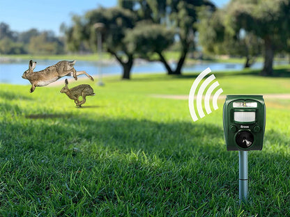 2026 Upgraded Solar Animal Repellent, Cat Repellent Outdoor, Squirrel Repellent, Deer Repellent, Ultrasonic Pest Repeller, Waterproof IP 65, Motion Detection, Dog, Raccoon, Skunk, Rabbit, Rodent