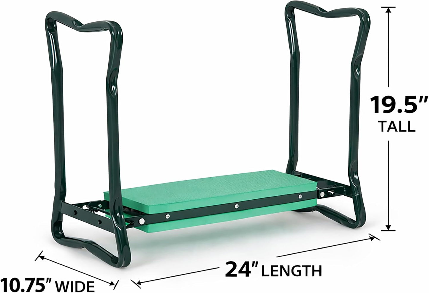 Backyard Expressions Garden Kneeler & Seat – 2-In-1 Garden Stool and Kneeler, Foldable Gardening Bench with Cushioned Pad for Weeding, Planting & Yard Work