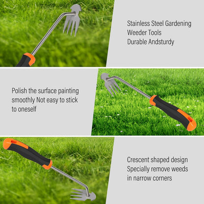 Weed Remover Tool,Portable Garden Weeder Tool,New Gardening Weeding Tools,For Garden Hand Tools for Vegetable Gardening Backyard Farm Planting & Uprooting Weeding Tool (Rubber Handle)