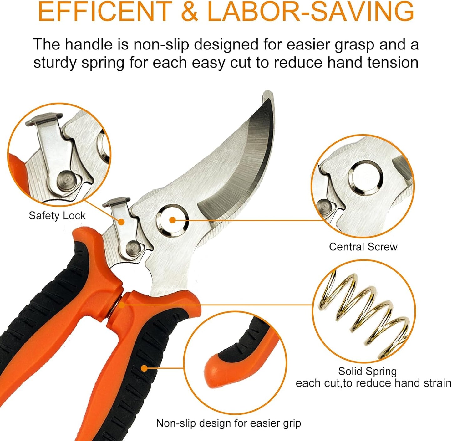 Pruning Shears, 5 Pack Garden Shears with Gardening Gloves, Clippers Handheld, Stainless Steel Garden Snips,  Pruners for Gardening