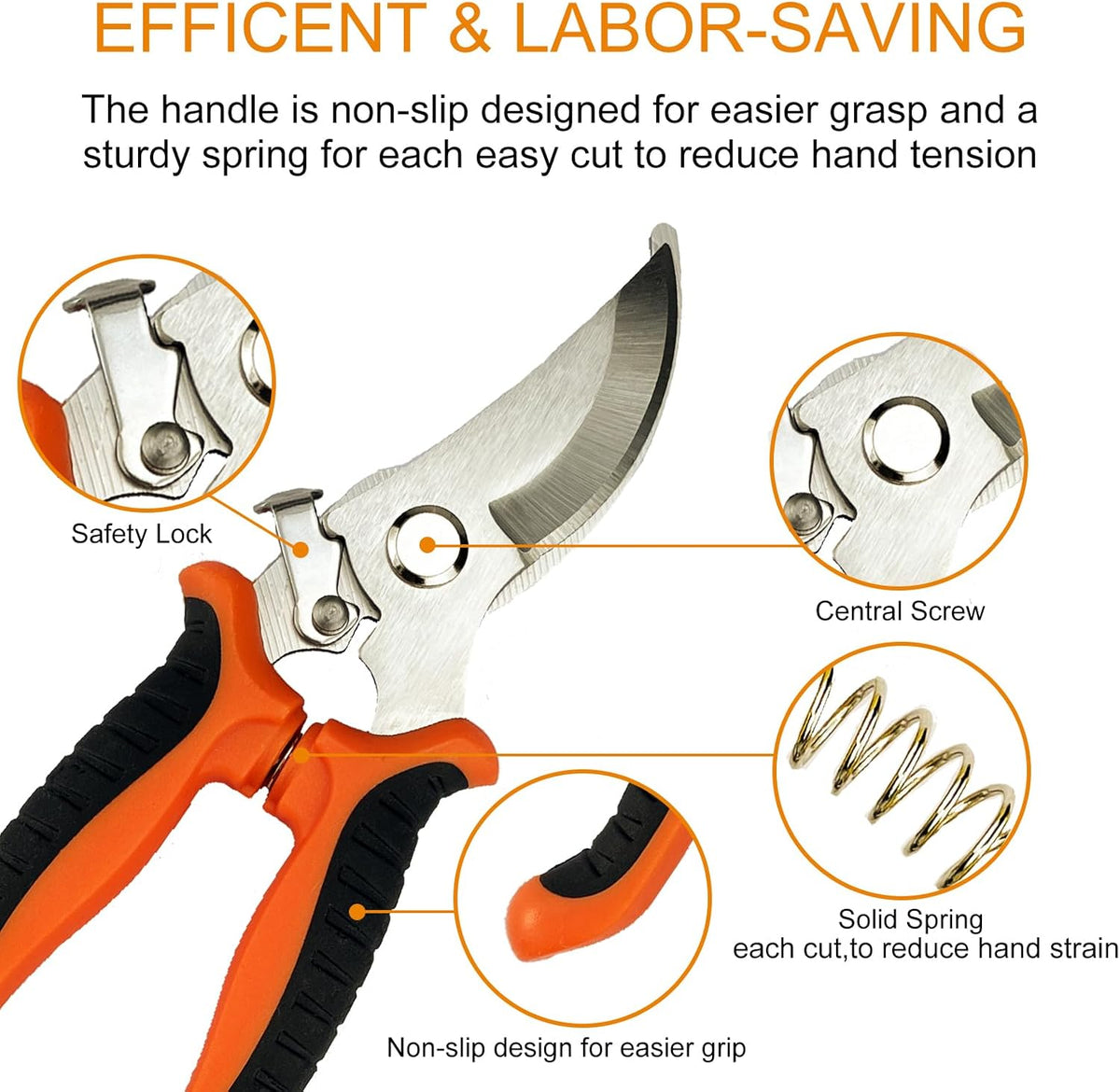 Pruning Shears, 5 Pack Garden Shears with Gardening Gloves, Clippers Handheld, Stainless Steel Garden Snips,  Pruners for Gardening