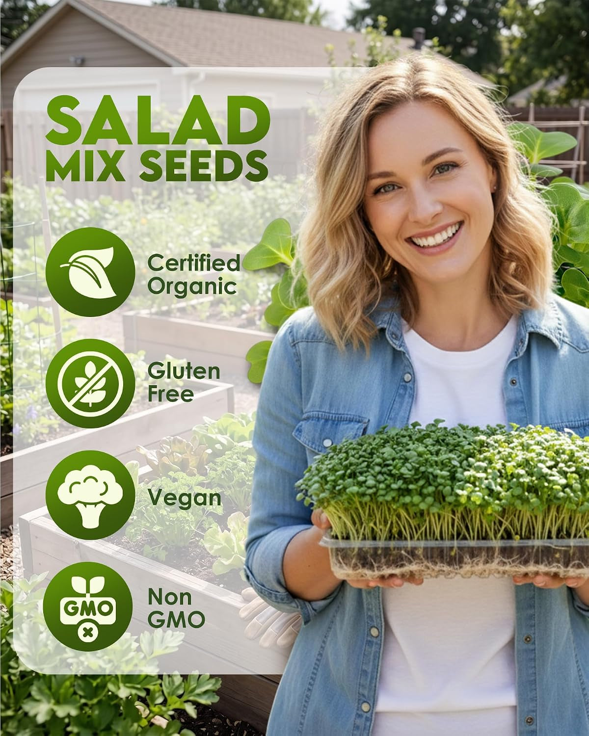 Nature Jim'S Sprouts Salad Mix – Broccoli, Alfalfa, Clover, Radish, 1Lb