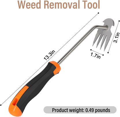 Weed Remover Tool,Portable Garden Weeder Tool,New Gardening Weeding Tools,For Garden Hand Tools for Vegetable Gardening Backyard Farm Planting & Uprooting Weeding Tool (Rubber Handle)