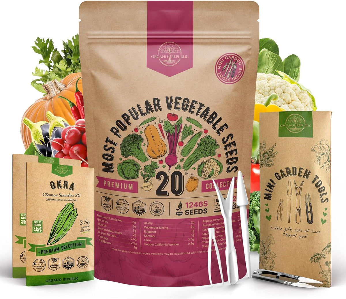 55 Vegetable Seeds Variety Pack - 35,600+ Non-Gmo Heirloom Seeds for Planting Vegetables and Fruits in Individual Seed Packets, Home Garden Seeds for Hydroponic, Indoor and Outdoors Gardening