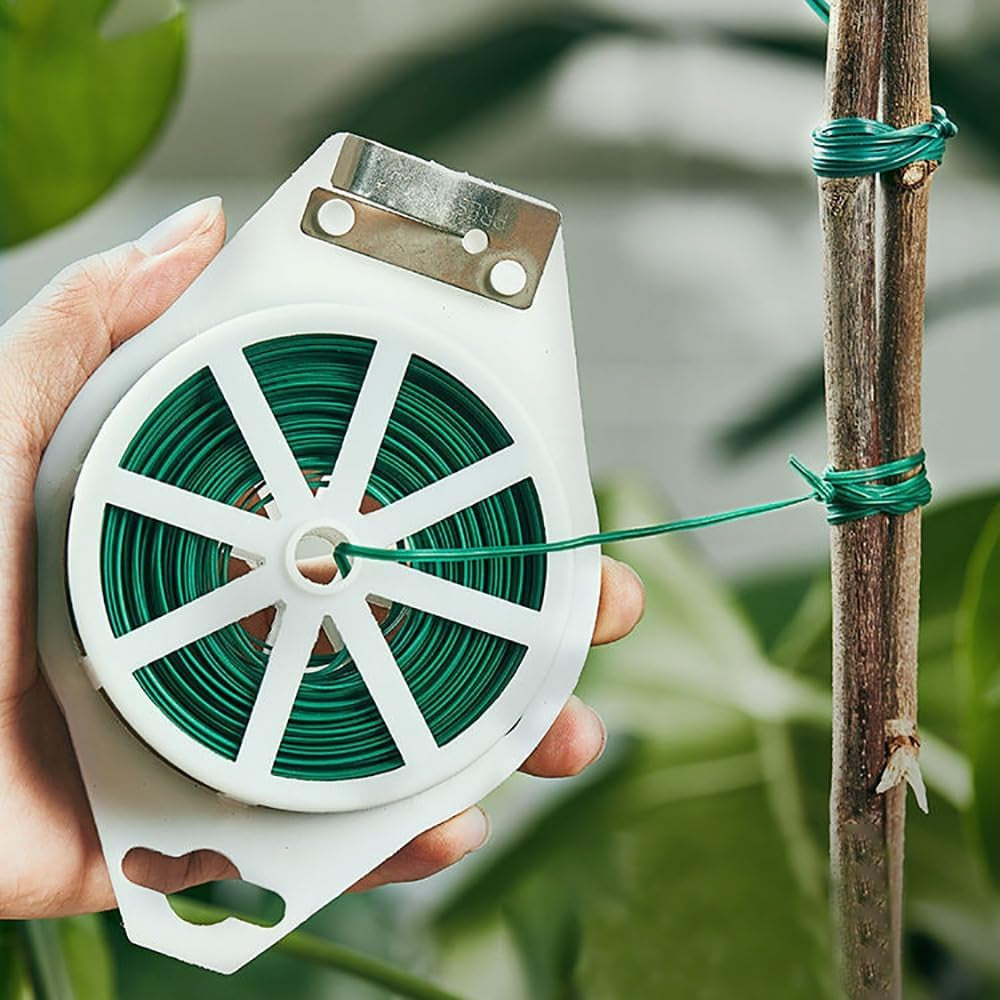Garden Plant Ties 30M with Cutter, Reusable Garden Twist Ties Multi-Purpose for Climbing Plants Tomatoes Vines Cable Organizing Home Office(M)