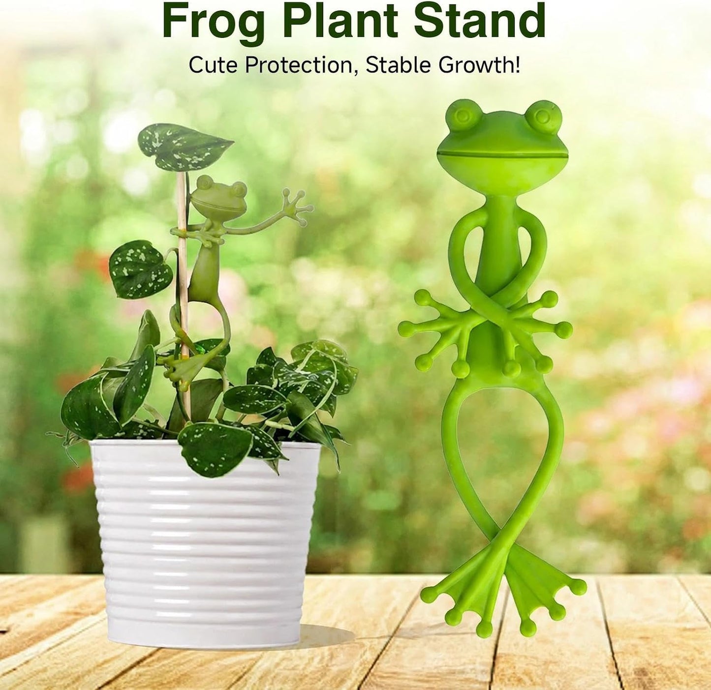 Frog Plant Support Clip Cute Stable Flower Pot Hugger Vine Holder Space Saving Climbing Fixture for Indoor Pots Outdoor Gardens Greenhouse Growers