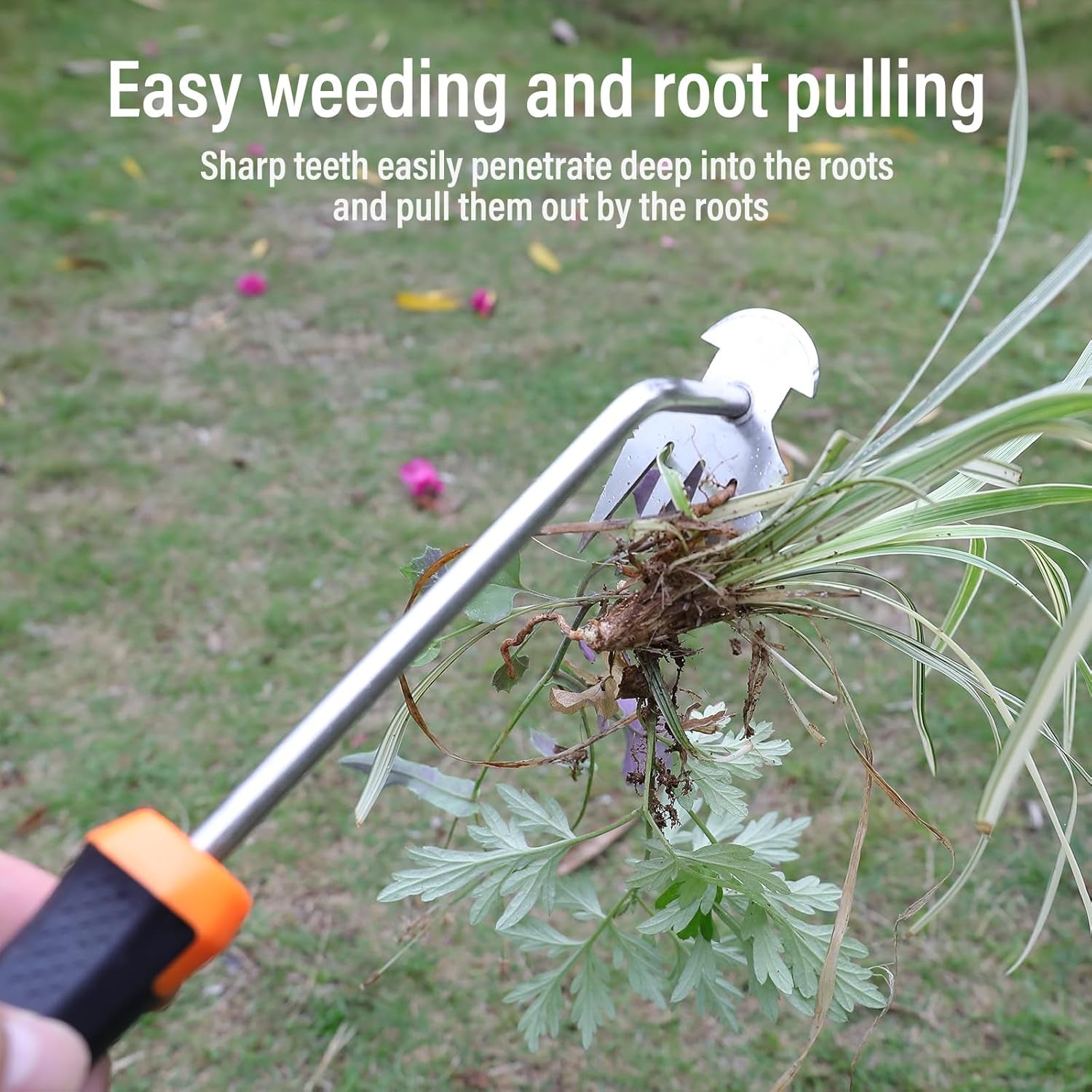 Weed Remover Tool,Portable Garden Weeder Tool,New Gardening Weeding Tools,For Garden Hand Tools for Vegetable Gardening Backyard Farm Planting & Uprooting Weeding Tool (Rubber Handle)
