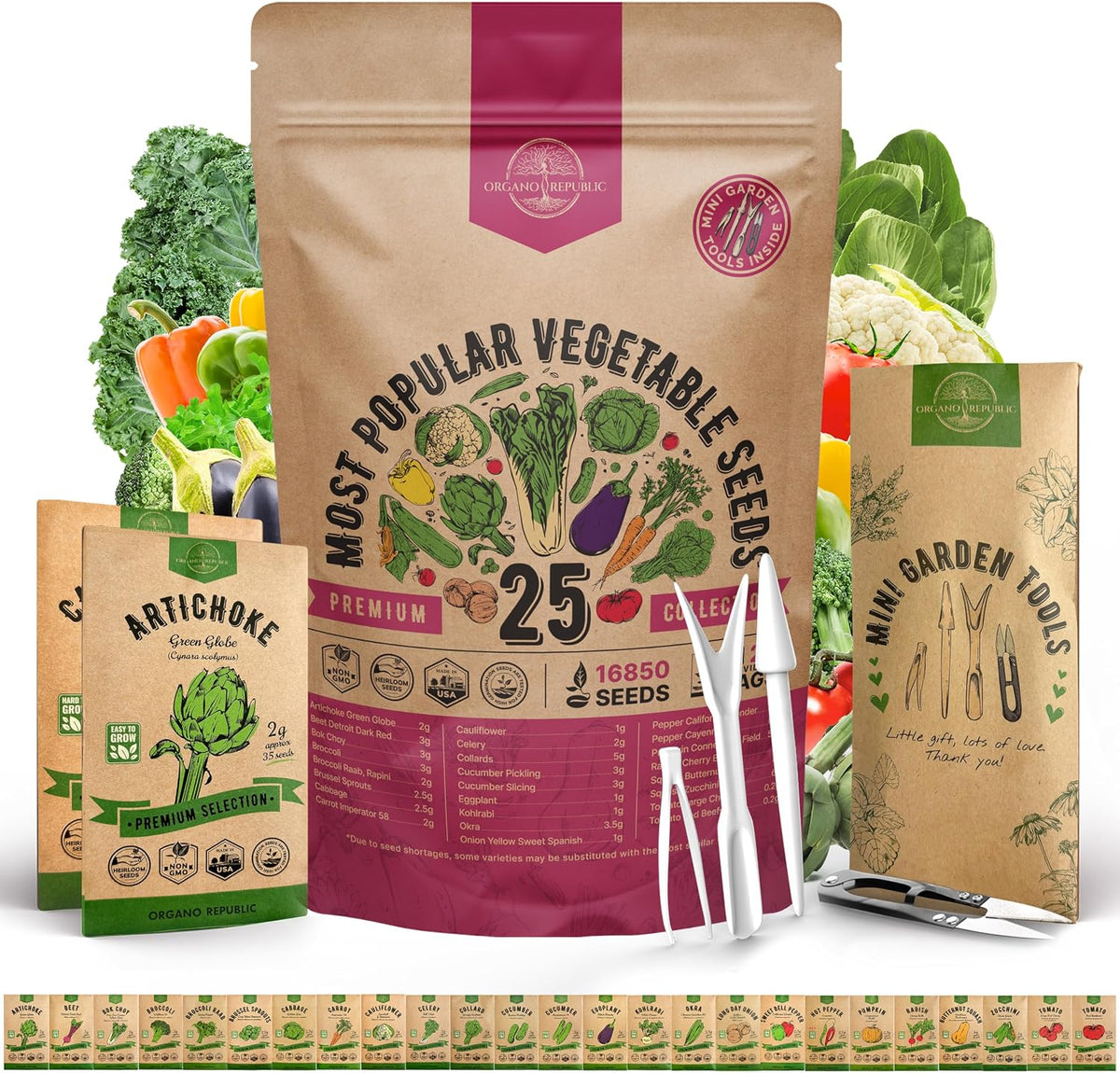 55 Vegetable Seeds Variety Pack - 35,600+ Non-Gmo Heirloom Seeds for Planting Vegetables and Fruits in Individual Seed Packets, Home Garden Seeds for Hydroponic, Indoor and Outdoors Gardening