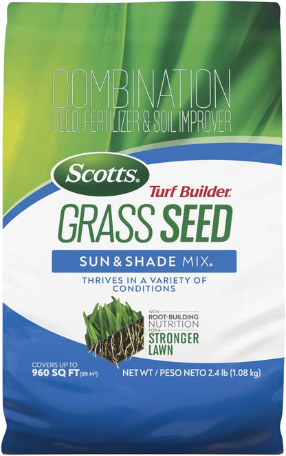 Scotts Turf Builder Grass Seed Sun & Shade Mix, 5.6 Lbs.