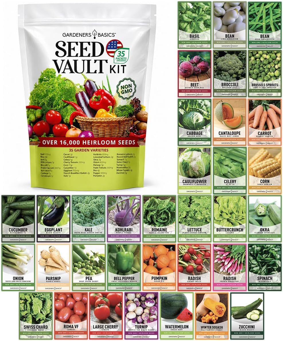 Survival Seed Vault Kit, Vegetable Seeds for Planting